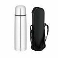 33oz Stainless Vacuum Thermos Flask w/ Carrying Case.( Screen Printed )